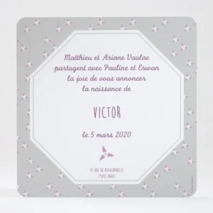 Faire-part de naissance Pattern fleurs des iles*Faire-part Elégant Fashion