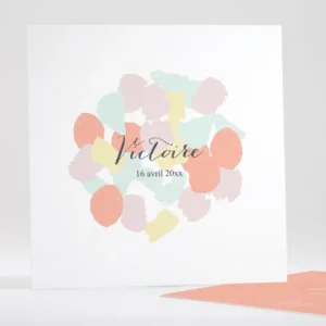 Faire-part de naissance Palette aquarelle*Faire-part Elégant Outlet