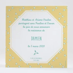 Faire-part de naissance Pattern fleurs des iles*Faire-part Elégant Fashion