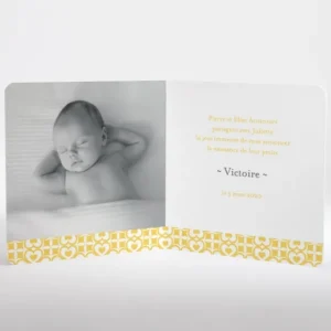 Faire-part de naissance Pattern coeur livret*Faire-part Elégant Hot