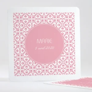 Faire-part de naissance Pattern coeur*Faire-part Elégant New