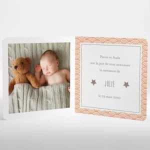 Faire-part de naissance Pattern tendance livret*Faire-part Elégant Hot