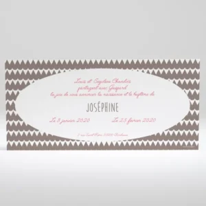 Faire-part de naissance Pattern triangle*Faire-part Elégant Discount