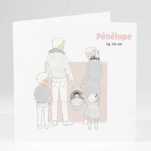 Faire-part de naissance Petit amour 3 enfants*Faire-part Elégant Sale