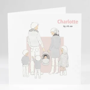 Faire-part de naissance Petit amour 4 enfants*Faire-part Elégant Fashion