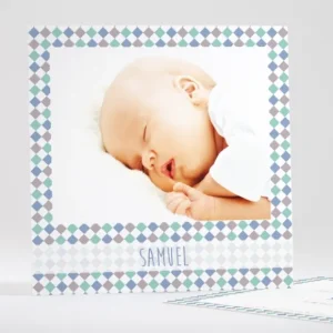 Faire-part de naissance Petits losanges*Faire-part Elégant Hot
