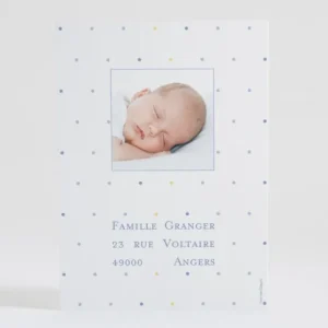 Faire-part de naissance Petits pois deux photos*Faire-part Elégant Best