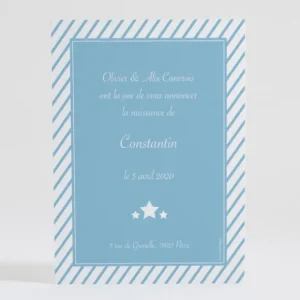 Faire-part de naissance Petites rayures diagonales*Faire-part Elégant Outlet