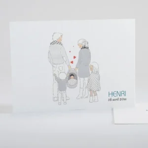 Faire-part de naissance Petit amour paysage 3 enfants*Faire-part Elégant Online