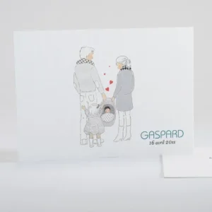 Faire-part de naissance Petit amour paysage 2 enfants*Faire-part Elégant Outlet