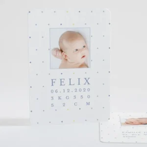 Faire-part de naissance Petits pois deux photos*Faire-part Elégant Best