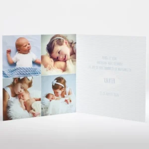Faire-part de naissance Petit ours polaire photo*Faire-part Elégant New