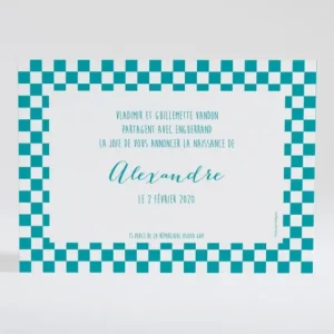 Faire-part de naissance Petit pattern carre*Faire-part Elégant Fashion