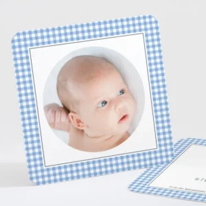Faire-part de naissance Petit vichy photo*Faire-part Elégant Hot