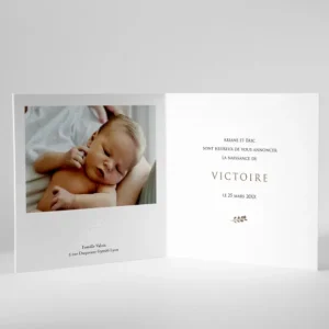 Faire-part de naissance Petit feuillage*Faire-part Elégant Fashion