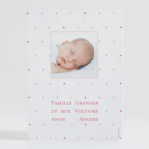 Faire-part de naissance Petits pois deux photos*Faire-part Elégant Best