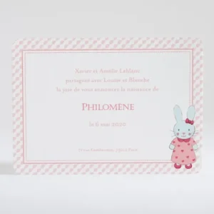 Faire-part de naissance Petit lapin*Faire-part Elégant Outlet