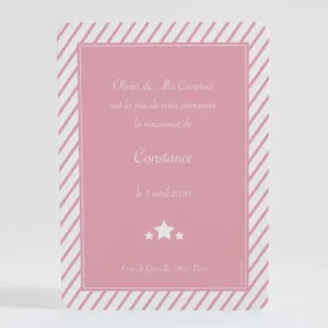 Faire-part de naissance Petites rayures diagonales*Faire-part Elégant Outlet