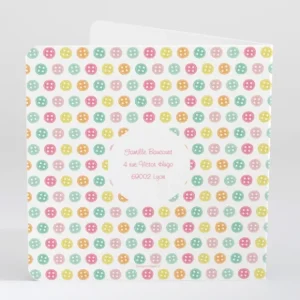 Faire-part de naissance Petits boutons colores*Faire-part Elégant New