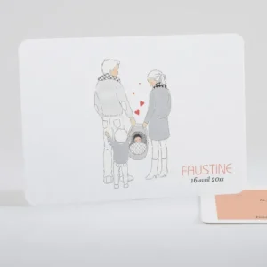 Faire-part de naissance Petit amour paysage 2 enfants*Faire-part Elégant Outlet