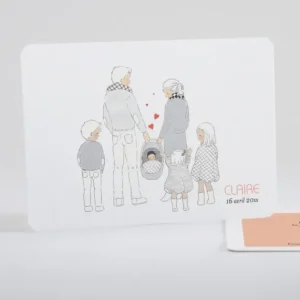 Faire-part de naissance Petit amour paysage 4 enfants*Faire-part Elégant Best