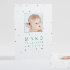 Faire-part de naissance Petits pois deux photos*Faire-part Elégant Best