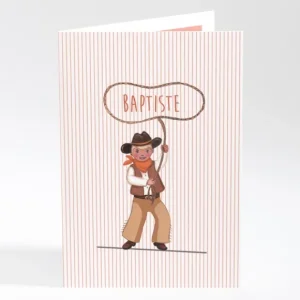 Faire-part de naissance Petit cowboy prenom*Faire-part Elégant Discount