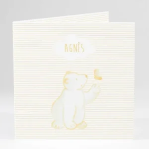 Faire-part de naissance Petit ours polaire photo*Faire-part Elégant New