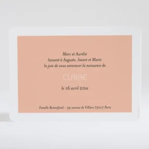 Faire-part de naissance Petit amour paysage 4 enfants*Faire-part Elégant Best