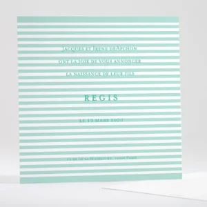 Faire-part de naissance Petites rayures elegantes*Faire-part Elégant New