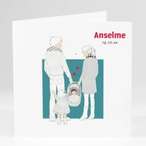Faire-part de naissance Petit amour 2 enfants*Faire-part Elégant Best