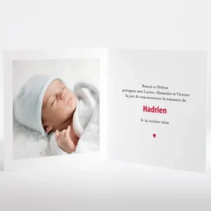 Faire-part de naissance Petit amour 4 enfants*Faire-part Elégant Fashion