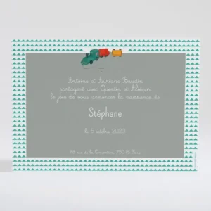 Faire-part de naissance Petit train photos*Faire-part Elégant Sale