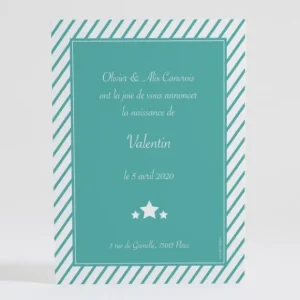 Faire-part de naissance Petites rayures diagonales*Faire-part Elégant Outlet