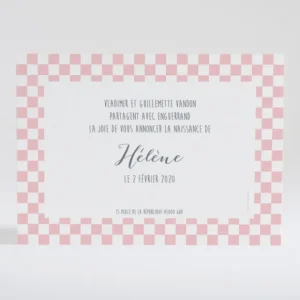 Faire-part de naissance Petit pattern carre*Faire-part Elégant Fashion