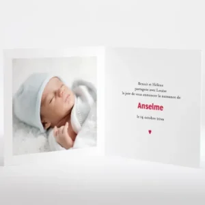 Faire-part de naissance Petit amour 2 enfants*Faire-part Elégant Best