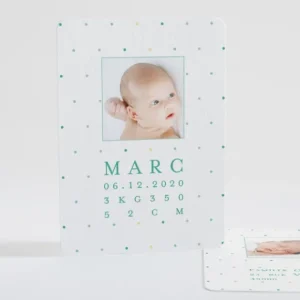 Faire-part de naissance Petits pois deux photos*Faire-part Elégant Best