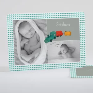 Faire-part de naissance Petit train photos*Faire-part Elégant Sale