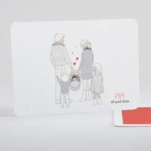 Faire-part de naissance Petit amour paysage 3 enfants*Faire-part Elégant Online