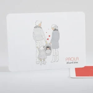 Faire-part de naissance Petit amour paysage 2 enfants*Faire-part Elégant Outlet
