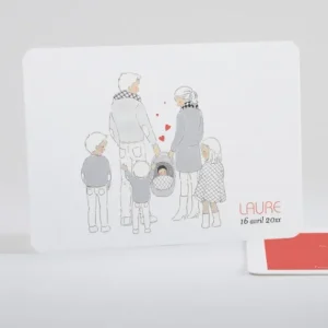 Faire-part de naissance Petit amour paysage 4 enfants*Faire-part Elégant Best