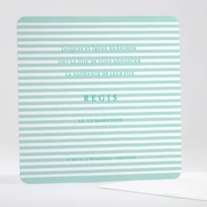 Faire-part de naissance Petites rayures elegantes*Faire-part Elégant New
