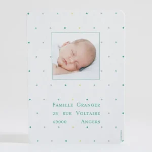 Faire-part de naissance Petits pois deux photos*Faire-part Elégant Best