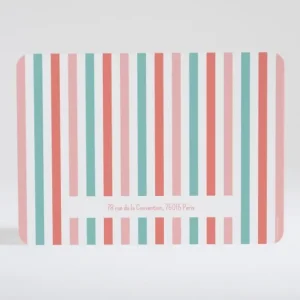 Faire-part de naissance Petites rayures photo*Faire-part Elégant Best