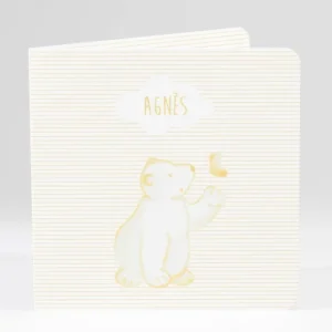 Faire-part de naissance Petit ours polaire photo*Faire-part Elégant New