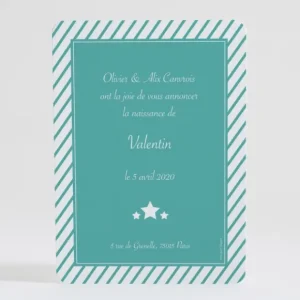 Faire-part de naissance Petites rayures diagonales*Faire-part Elégant Outlet