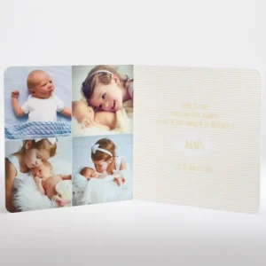 Faire-part de naissance Petit ours polaire photo*Faire-part Elégant New