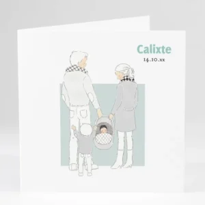 Faire-part de naissance Petit amour 2 enfants*Faire-part Elégant Best