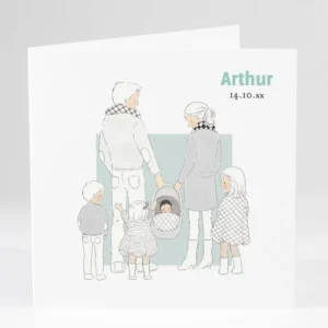 Faire-part de naissance Petit amour 4 enfants*Faire-part Elégant Fashion