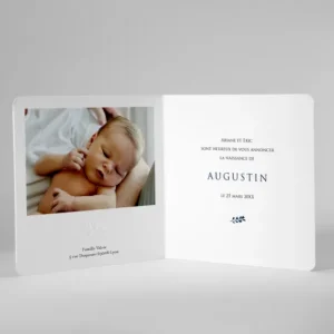 Faire-part de naissance Petit feuillage*Faire-part Elégant Fashion